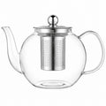 Teiera 1000 ml in vetro trasparente con filtro in acciaio inox - infusore rimovibile