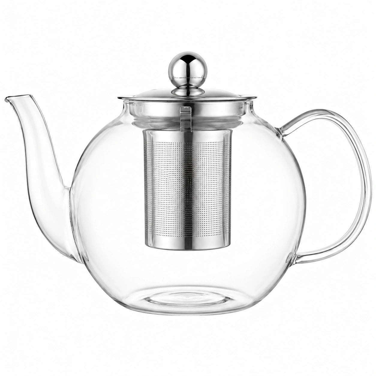 Teiera 1000 ml in vetro trasparente con filtro in acciaio inox - infusore rimovibile