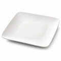 Piatto piano quadrato 25×25 cm in ceramica bianca - superficie testurizzata per tavola