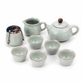Servizio da tè in ceramica 1200 ml verde celadon con 6 tazze stile classico