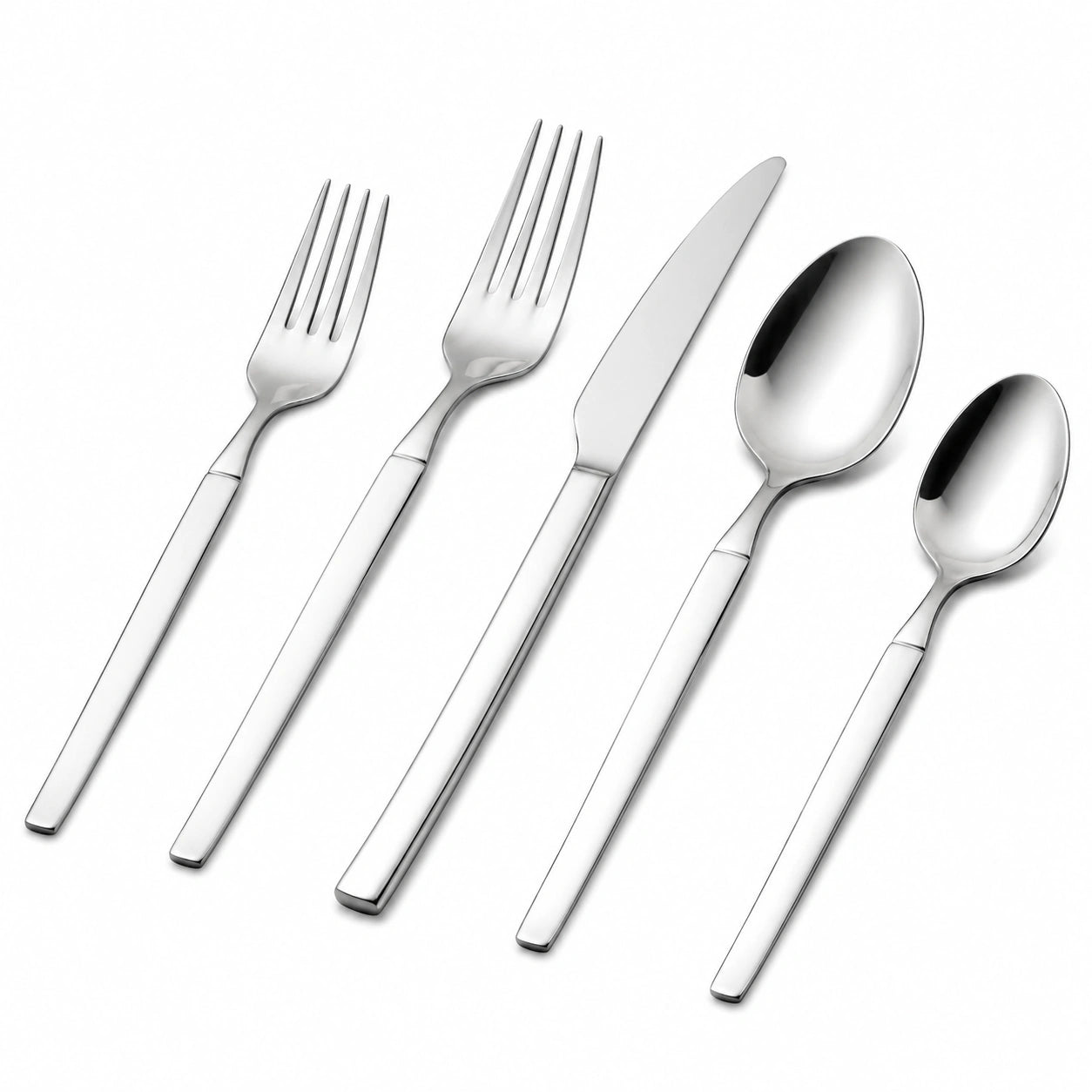 Set posate 5 pezzi 14-23 cm in acciaio inox argento lucido per tavola