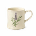 Tazza in ceramica 350 ml color avorio con rilievo lavanda - stile rustico