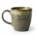Tazza in ceramica 400 ml verde marrone con manico stile rustico
