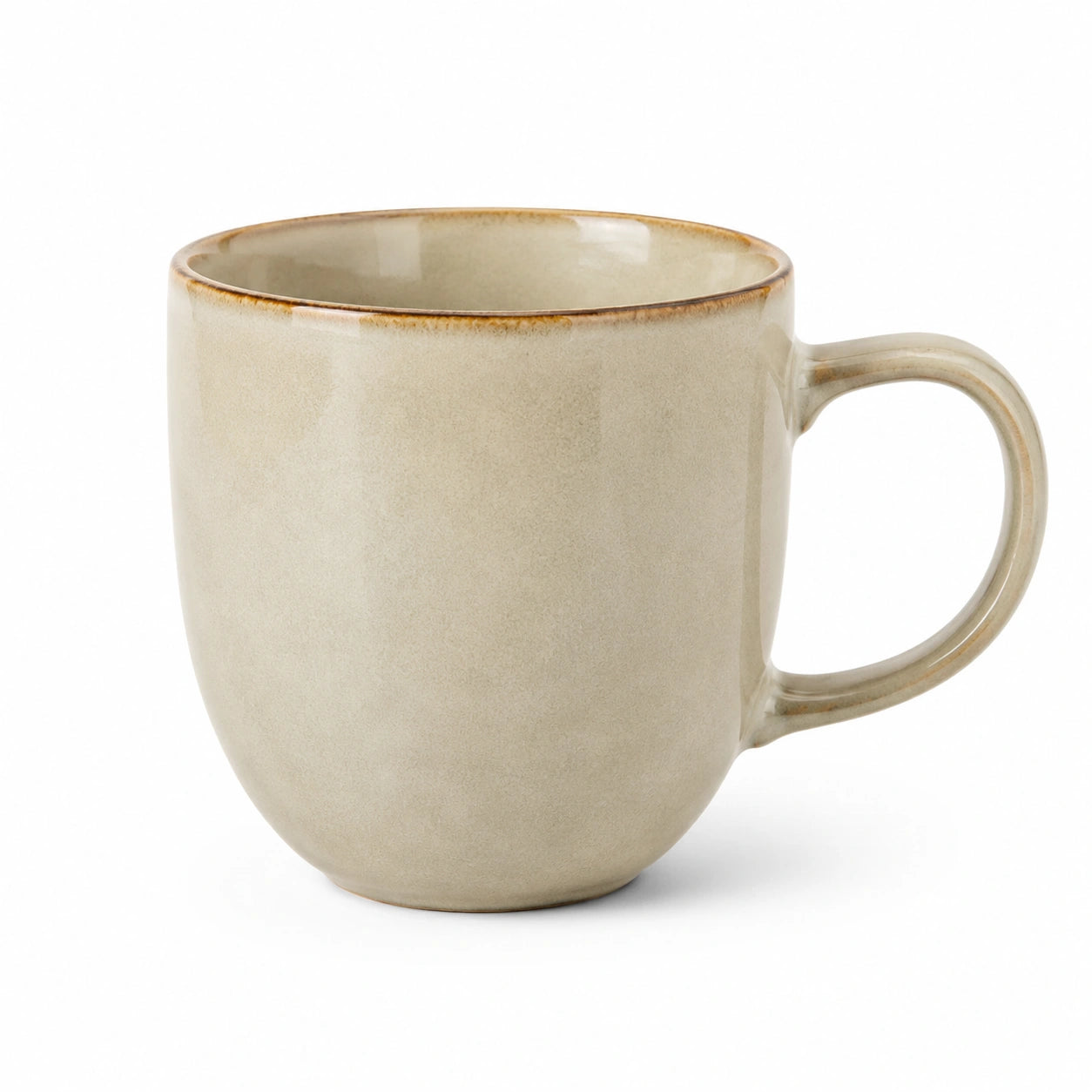 Tazza in ceramica 400 ml beige smaltata stile rustico