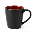 Tazza 350 ml in ceramica nera e rossa - manico ergonomico